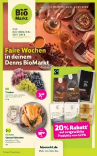 Titelseite des BioMarkt Prospekts ab 09.09.2026